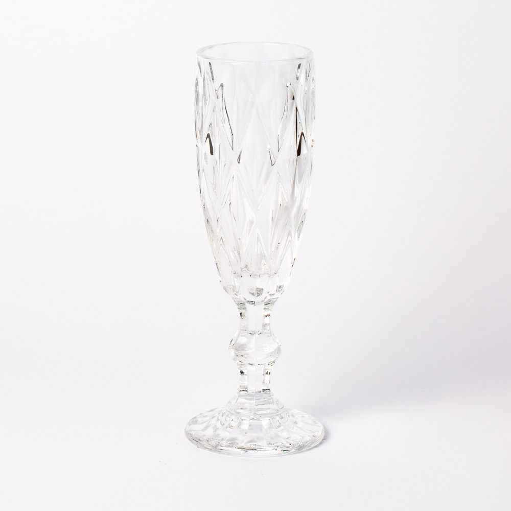 TAÇA DE CHAMPAGNE  BICO DE JACA TRANSPARENTE